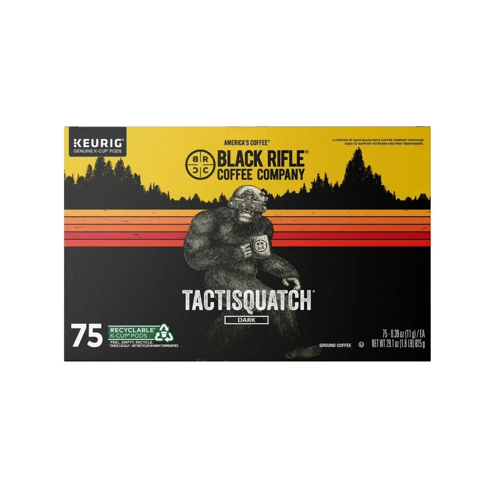 Black Rifle Coffee Company Tactisquatch K-Cup Coffee Pods, Dark Roast, 75ct